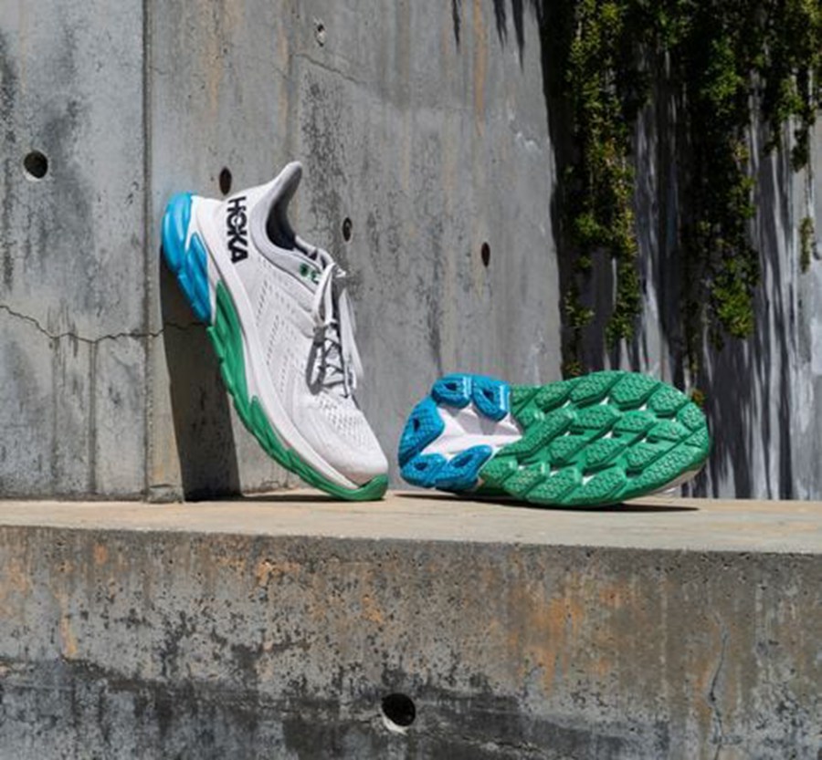 Hoka One One Mens Running Shoes - Clifton Edge - White - GMSQ74108